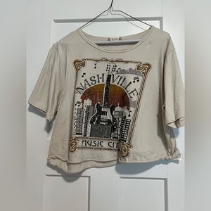 Cropped band shirt